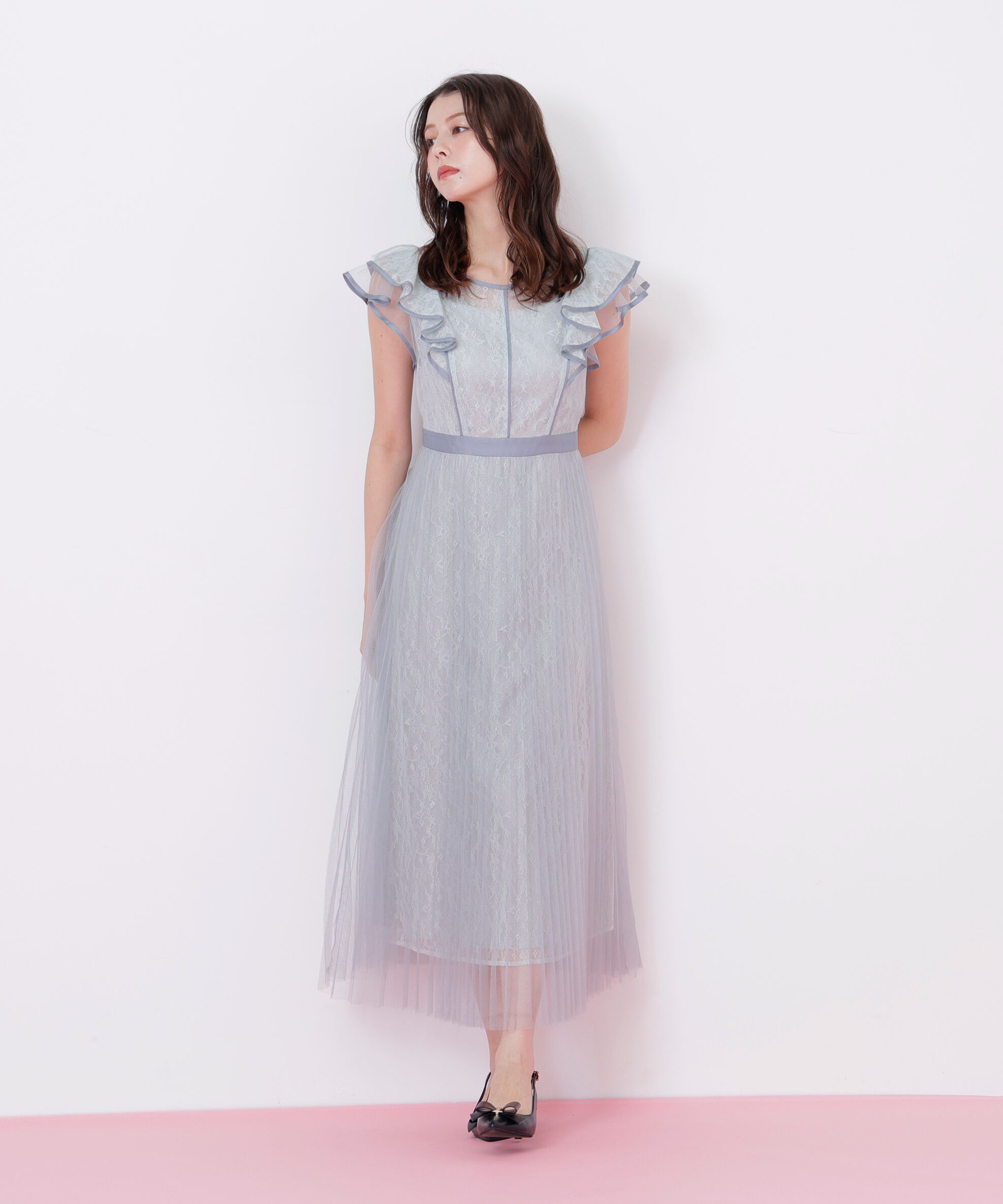  「配色パイピングレースワンピース」|ワンピース|