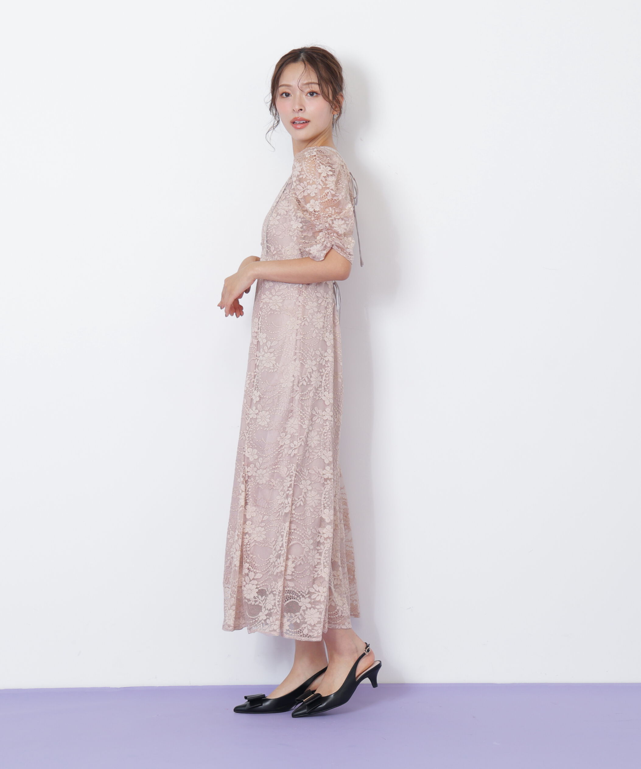  「ラメコードレースバイカラードレス」|ワンピース|