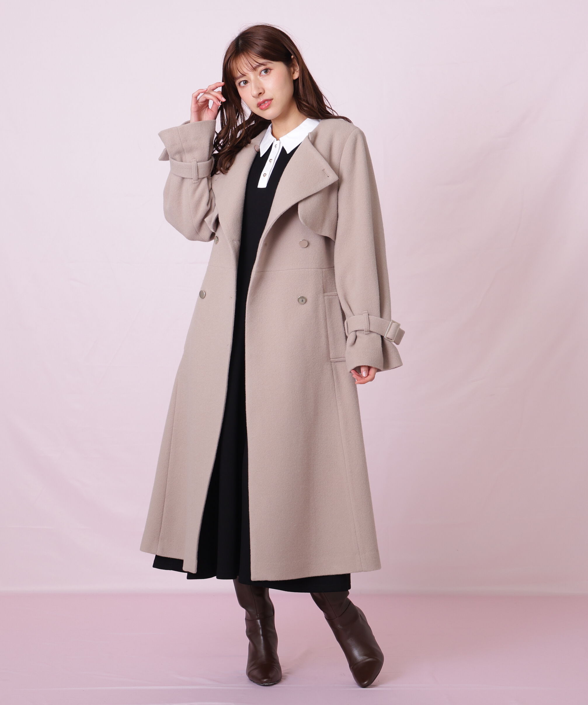  「ノーカラードレストレンチコート」|その他|