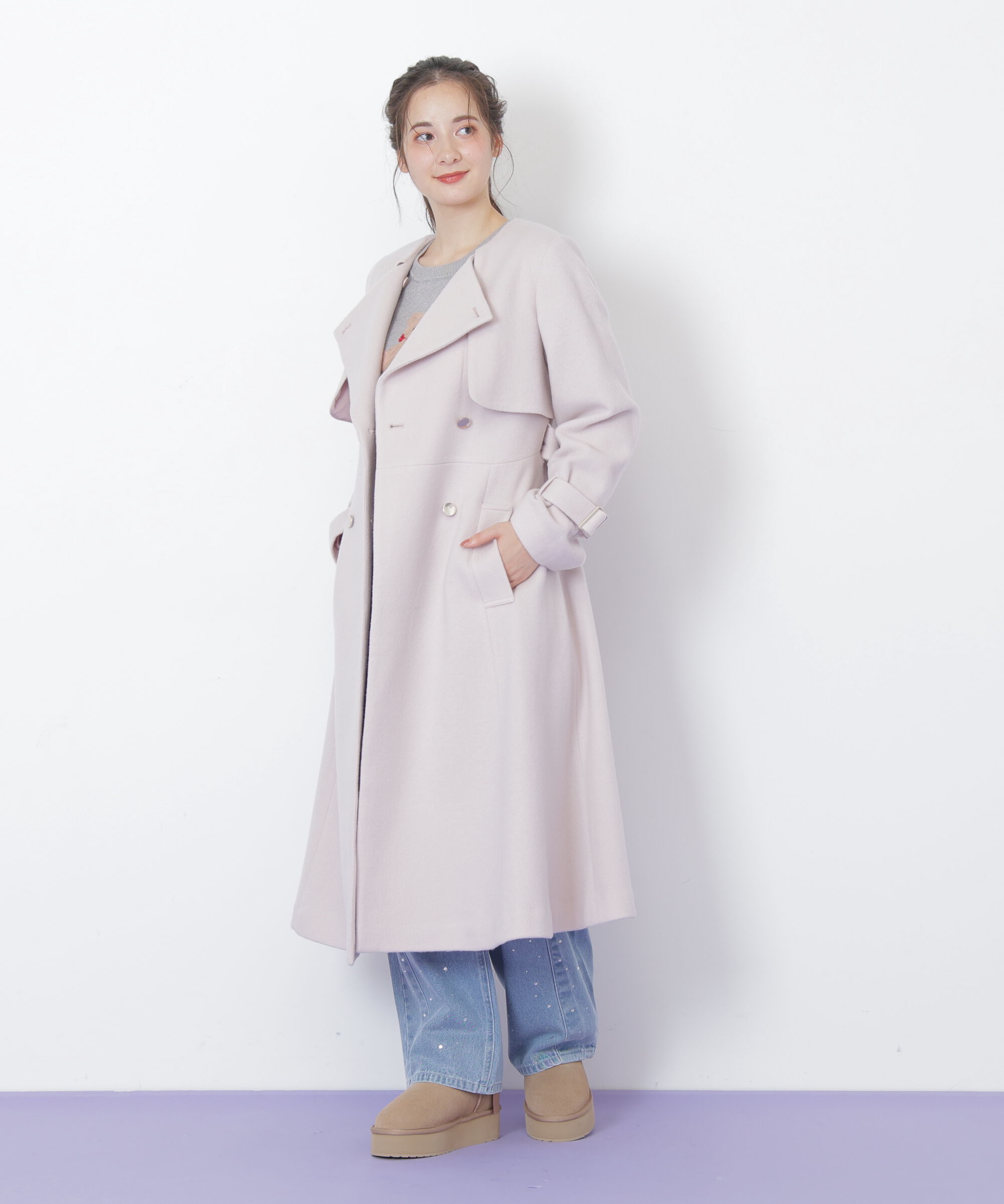  「ノーカラードレストレンチコート」|その他|