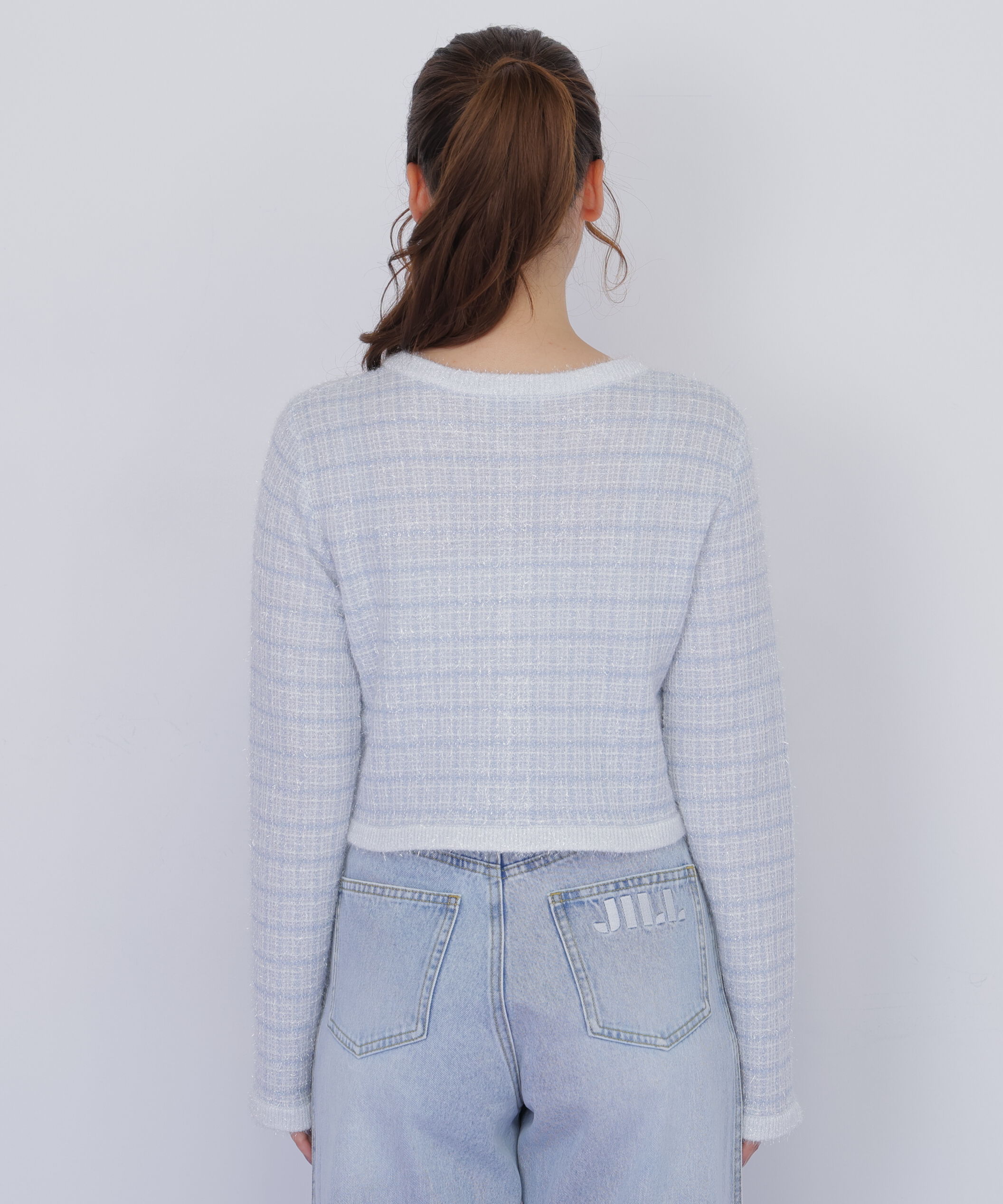  「ラメツィードニットジャケット」|ニット・セーター|