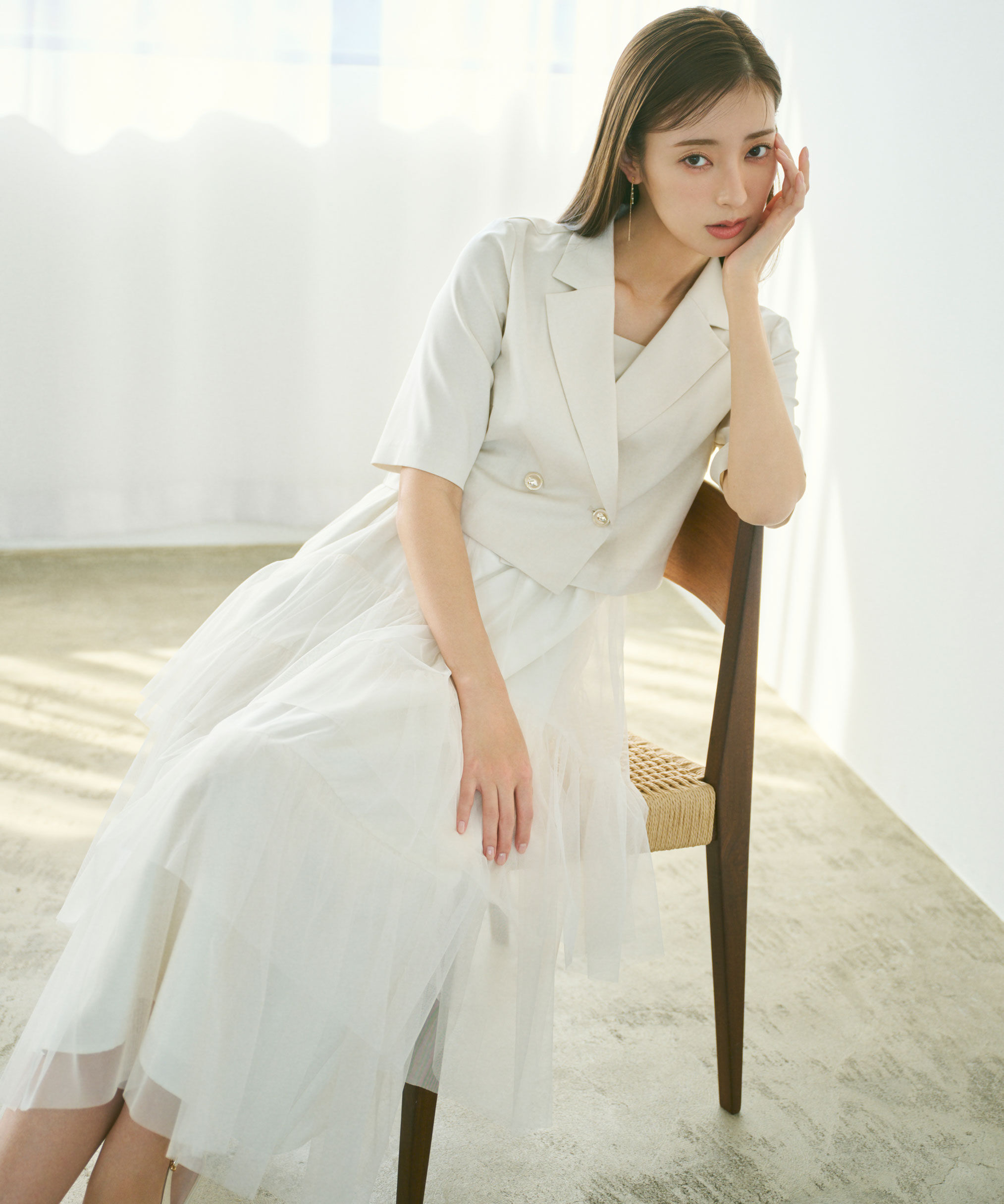  「チュールドッキングジャンスカ」|ワンピース|ホワイト