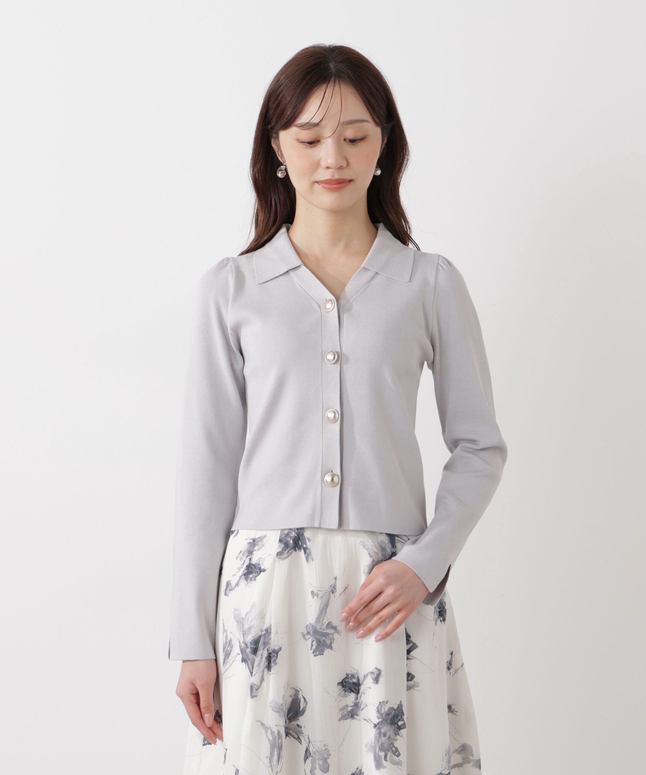 PROPORTION BODY DRESSING「＜ウォッシャブル/UV＞衿付き総針ニット」|ニット・セーター|