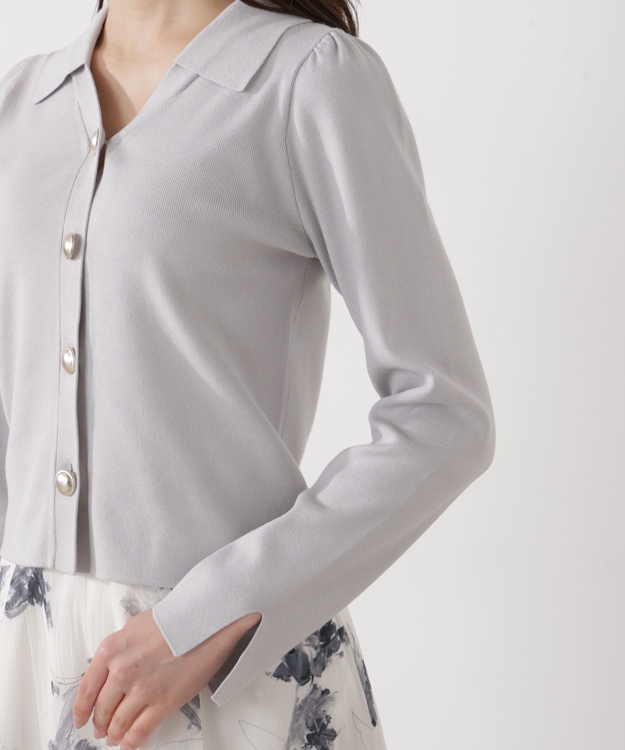 PROPORTION BODY DRESSING「＜ウォッシャブル/UV＞衿付き総針ニット」|ニット・セーター|