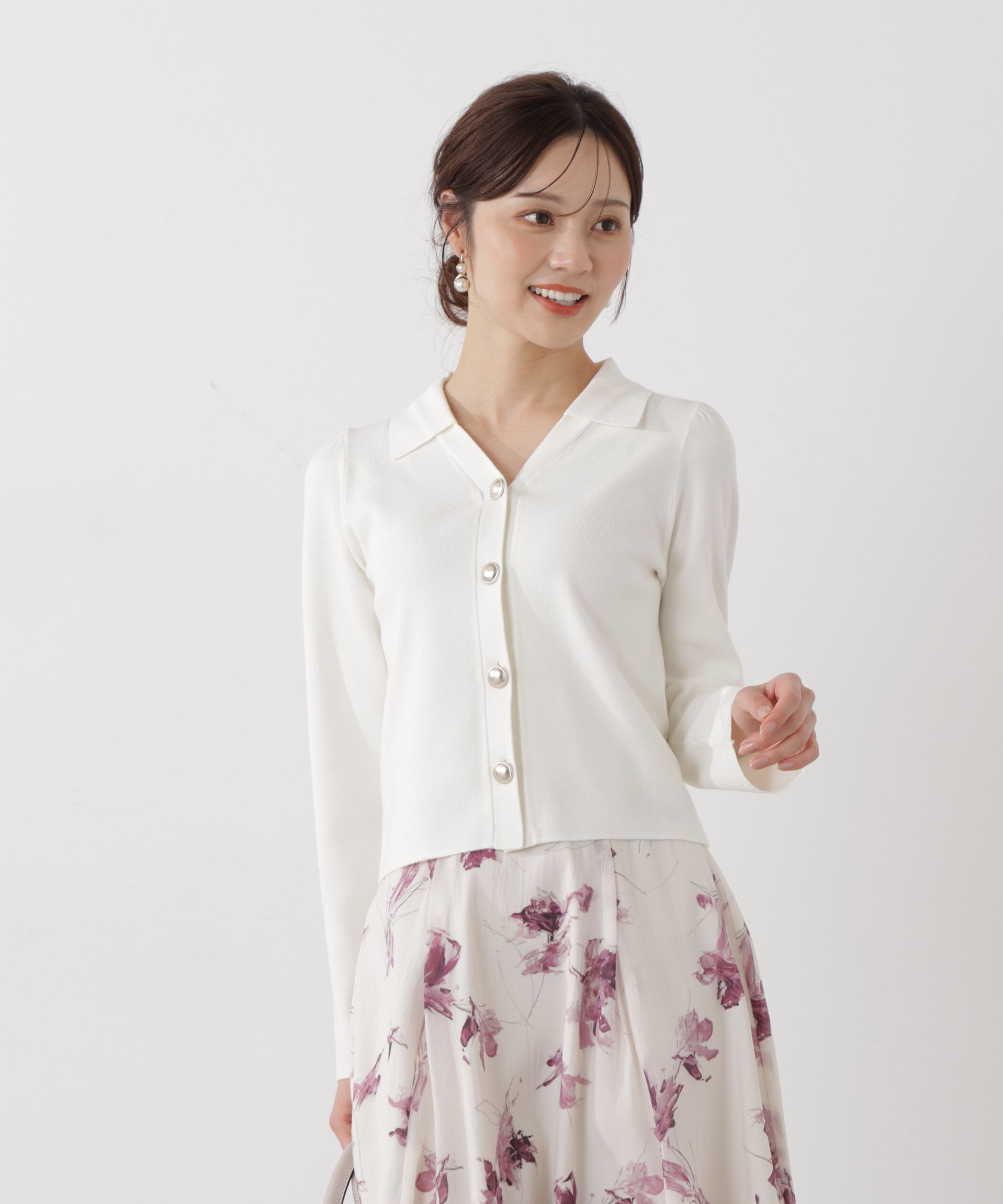 PROPORTION BODY DRESSING「＜ウォッシャブル/UV＞衿付き総針ニット」|ニット・セーター|