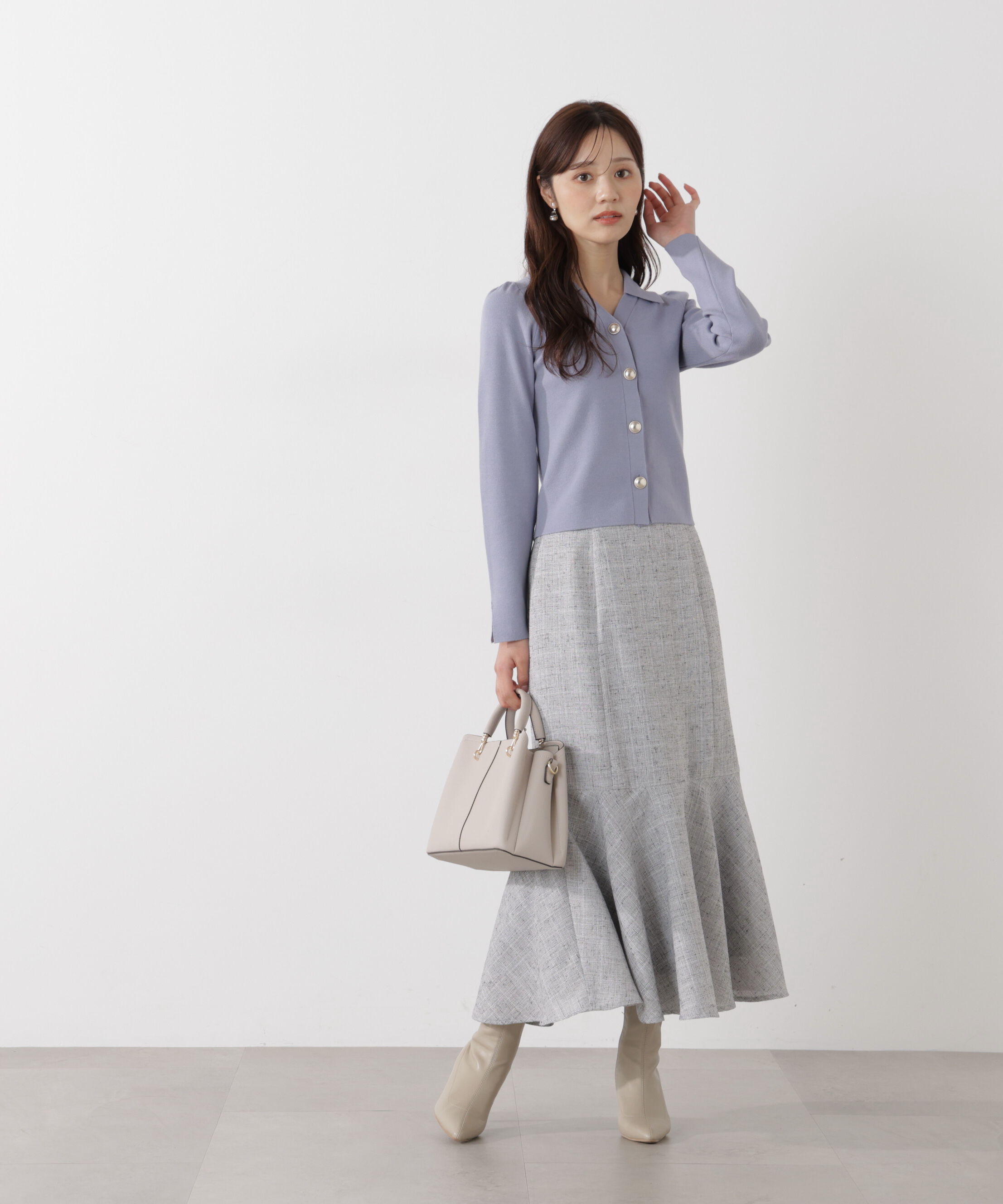 PROPORTION BODY DRESSING「＜ウォッシャブル/UV＞衿付き総針ニット」|ニット・セーター|