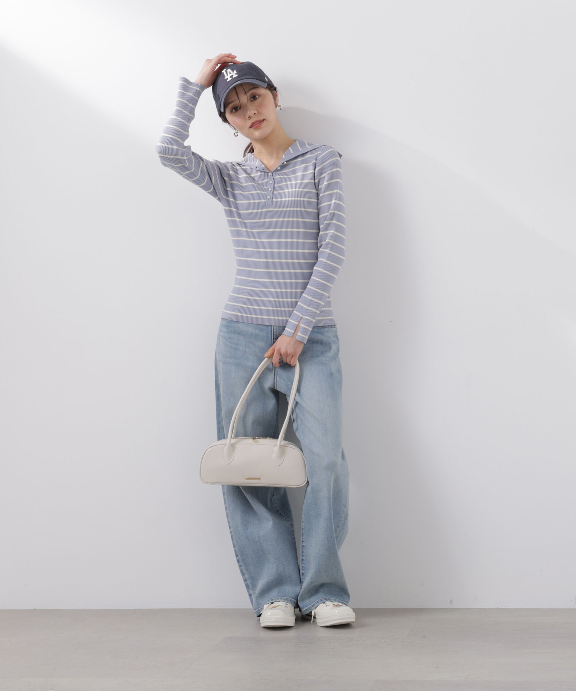 PROPORTION BODY DRESSING「〈a/mie〉ビッグカラーリブニット　　26SS」|カーディガン|