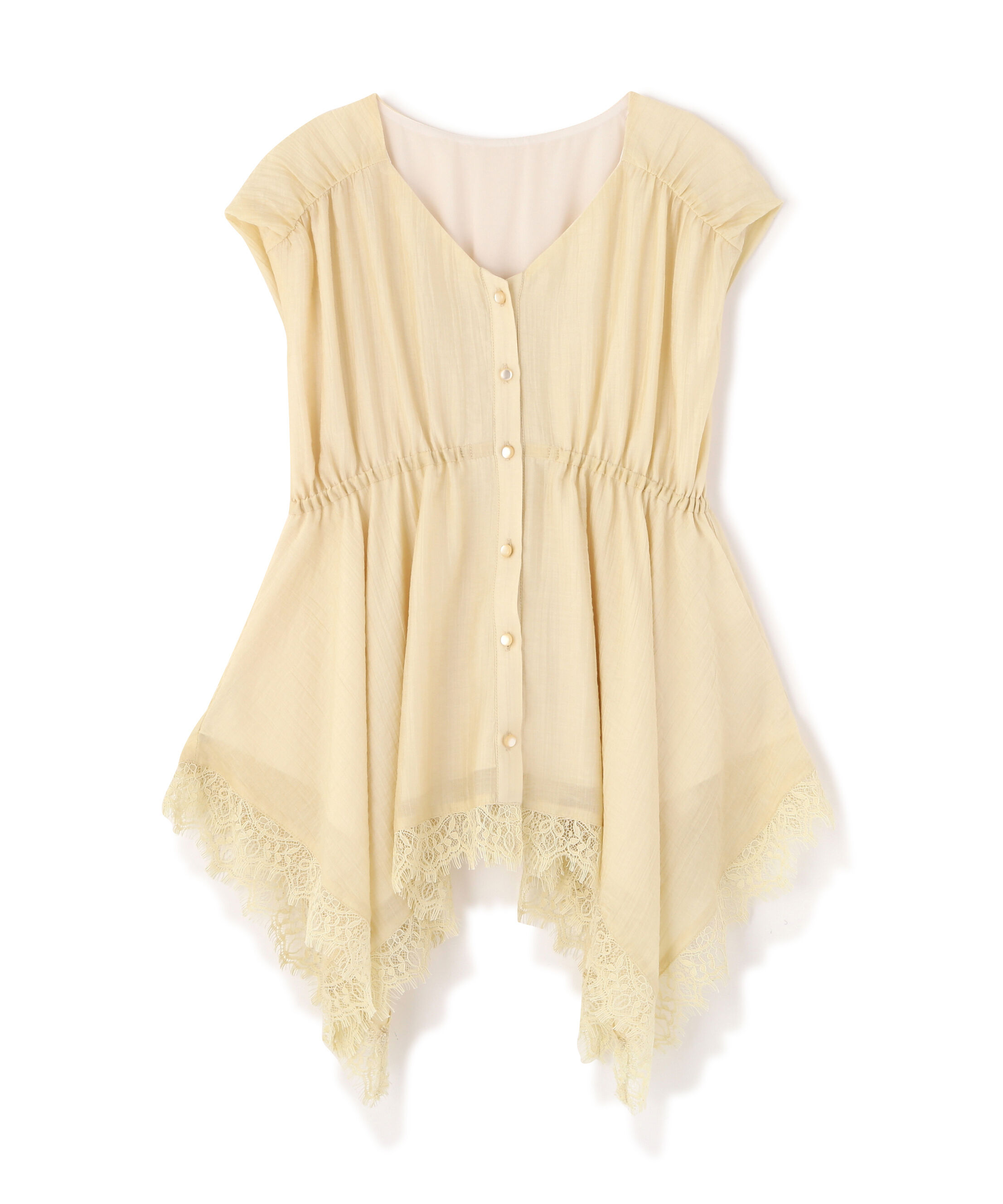 PROPORTION BODY DRESSING「レーストリミングヘムブラウス 26SS」|シャツ・ブラウス|