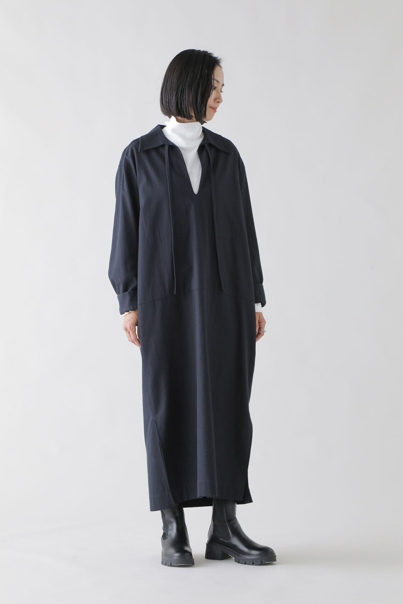 YLEVE 「YLEVE / COTTON LINEN HIGH TWIST GABARDINE TUNIC OP」|ワンピース|