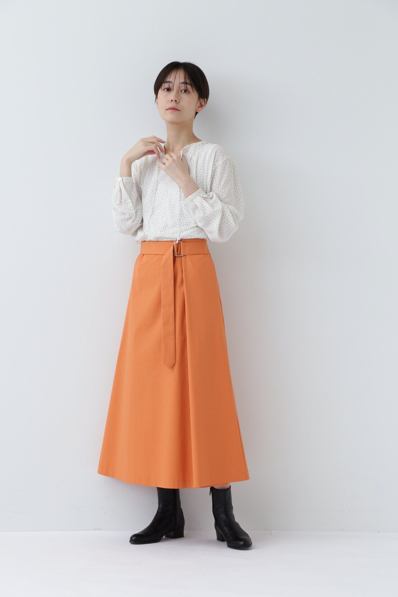  「◆ベルト付き巻きスカート」|スカート|