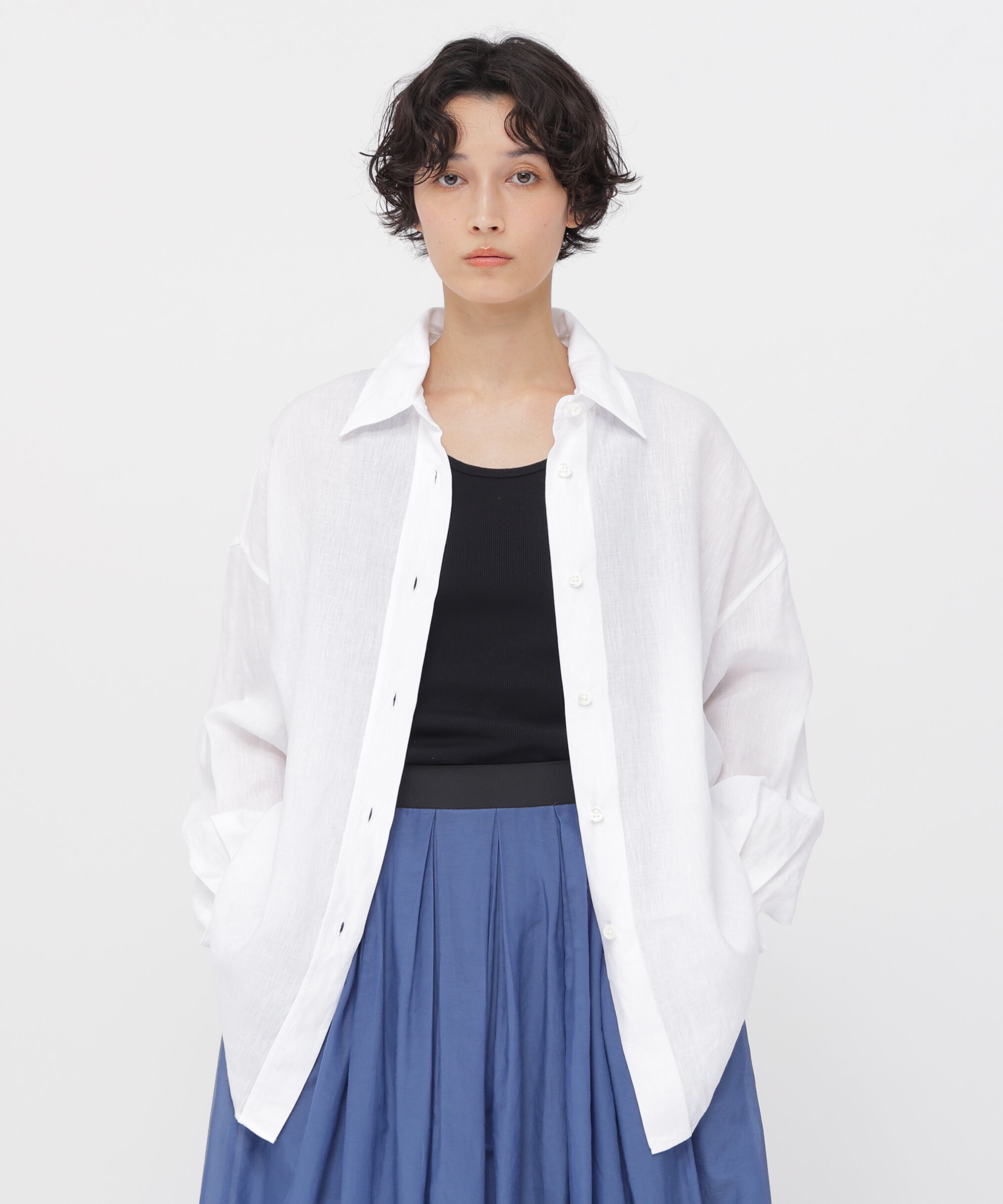  「SHIRTING LINEN SHIRT」|シャツ・ブラウス|WHITE