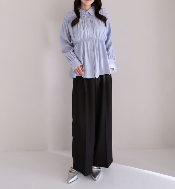 archives「【ＯＮかわ】シャーリングギャザーシャツ」|シャツ・ブラウス|