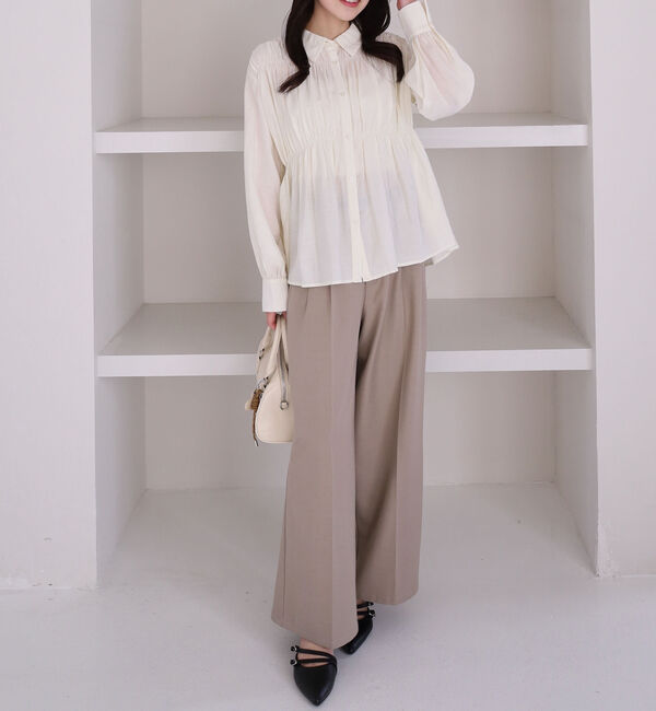 archives「【ＯＮかわ】シャーリングギャザーシャツ」|シャツ・ブラウス|