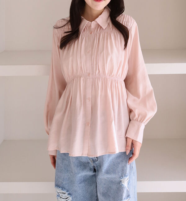 archives「【ＯＮかわ】シャーリングギャザーシャツ」|シャツ・ブラウス|