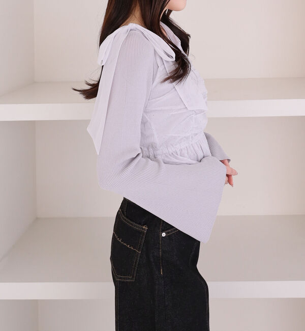 archives「ラインストーンチュールビスチェ&times;リブニットＳＥＴ」|カーディガン|