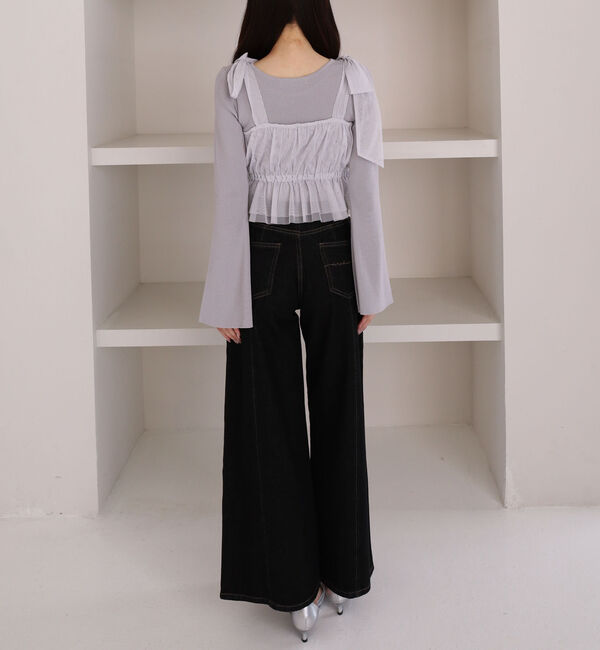 archives「ラインストーンチュールビスチェ&times;リブニットＳＥＴ」|カーディガン|