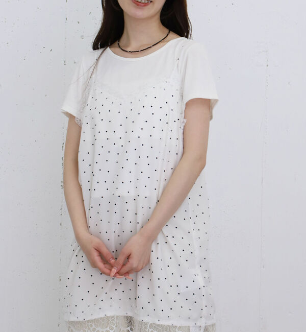 archives「ドットレースミニキャミワンピース」|ワンピース|
