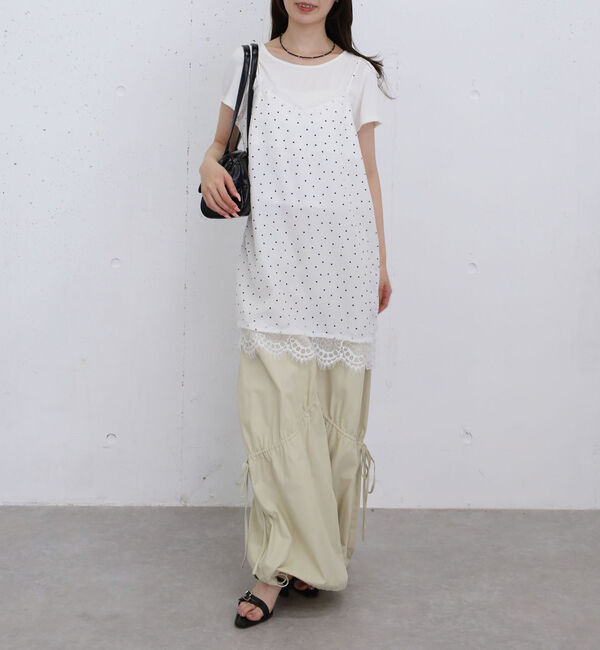 archives「ドットレースミニキャミワンピース」|ワンピース|