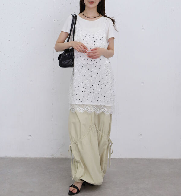 archives「ドットレースミニキャミワンピース」|ワンピース|