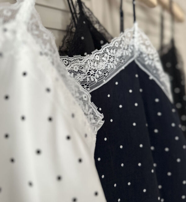 archives「ドットレースミニキャミワンピース」|ワンピース|BLACK