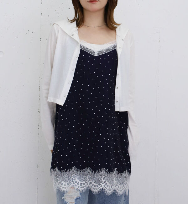 archives「ドットレースミニキャミワンピース」|ワンピース|