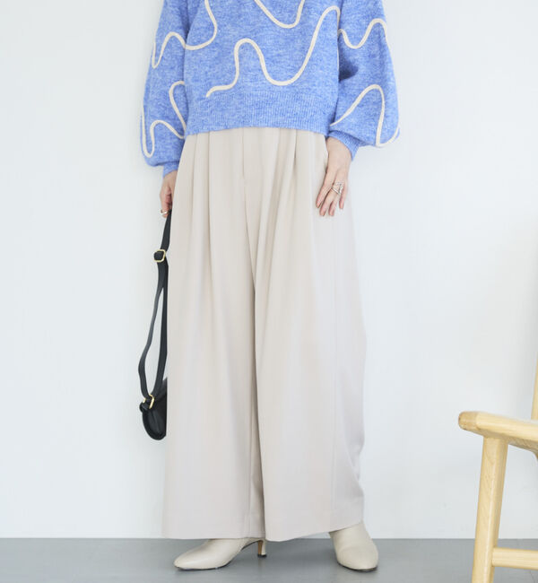 Doux archives「３タックワイドパンツ」|チノ|BEIGE