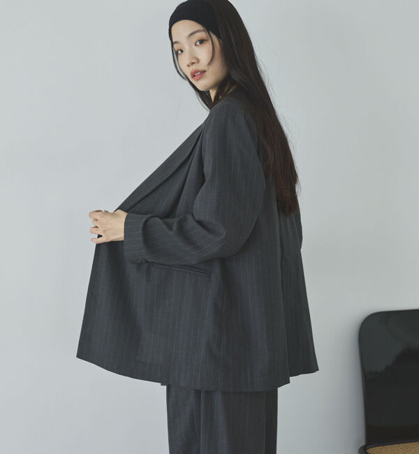 Doux archives「ストライプダブルテーラードジャケット」|テーラードジャケット|