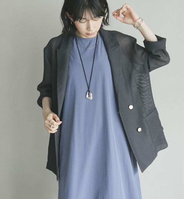 Doux archives「【ロングシーズンHIT ITEM】メッシュテーラードダブルジャケット」|テーラードジャケット|