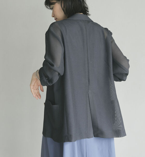 Doux archives「【ロングシーズンHIT ITEM】メッシュテーラードダブルジャケット」|テーラードジャケット|