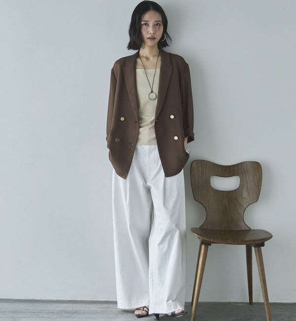 Doux archives「【ロングシーズンHIT ITEM】メッシュテーラードダブルジャケット」|テーラードジャケット|