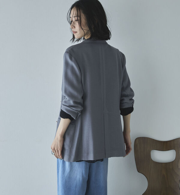 Doux archives「【ロングシーズンHIT ITEM】メッシュテーラードダブルジャケット」|テーラードジャケット|