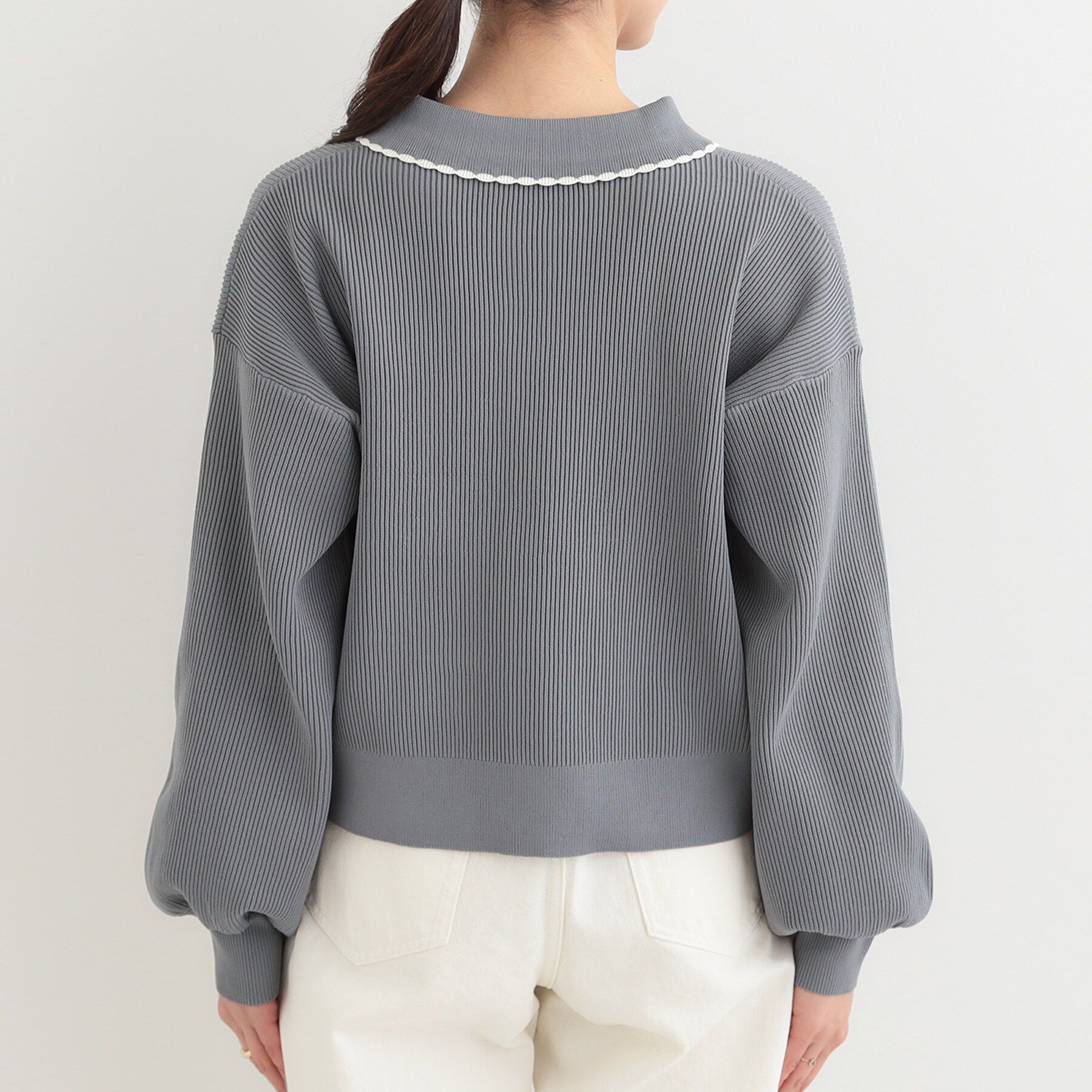 SHOO･LA･RUE「襟付きレース風カーディガン」|カーディガン|