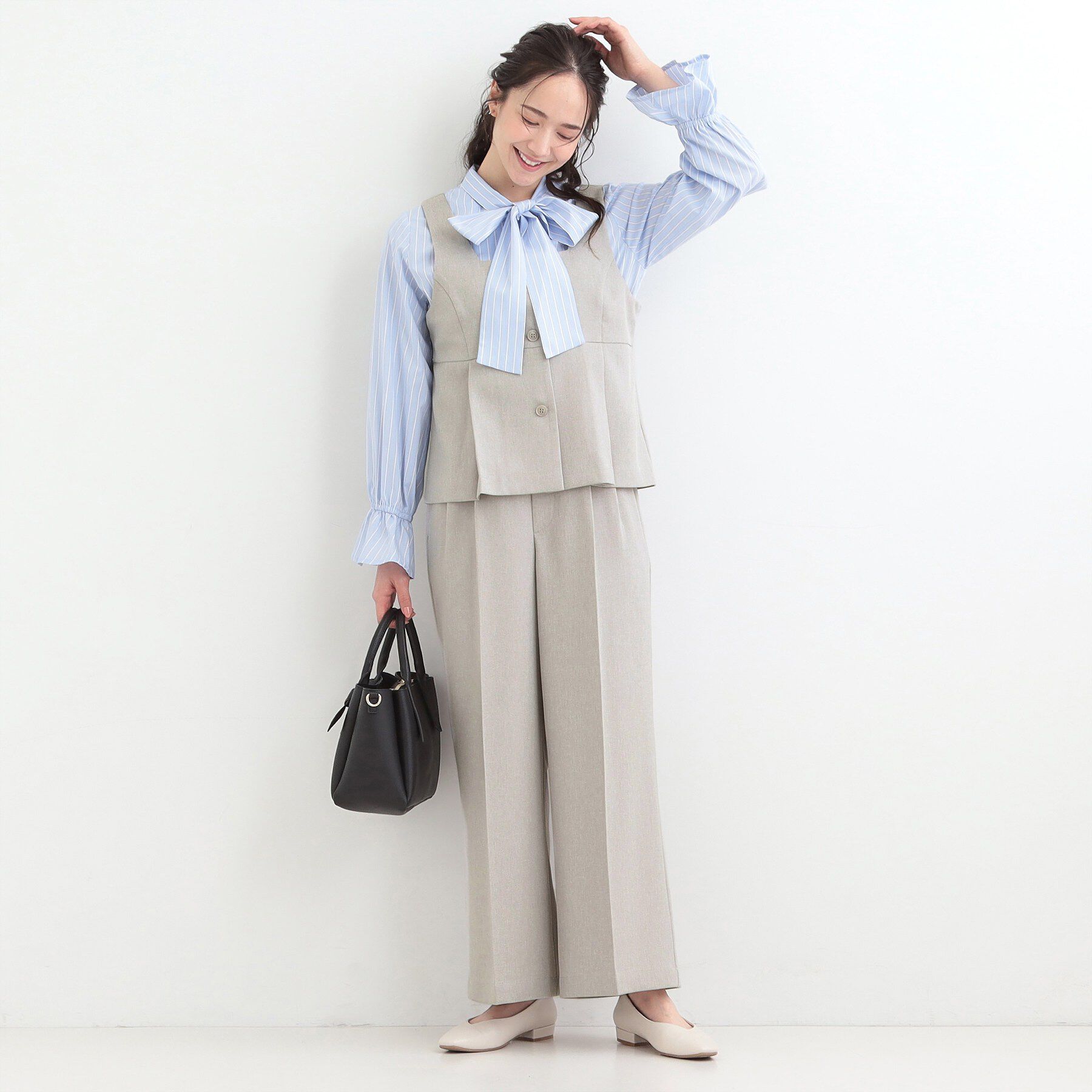 SHOO･LA･RUE「【2点セット/S-LL】着回し力も抜群 着るだけで決まる大人上品セットアップ」|スーツ|