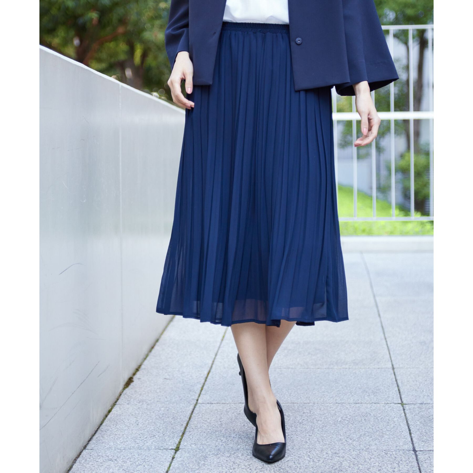 Dessin「【入卒/セレモニー/ウエストゴム/洗える】シフォンプリーツスカート」|スカート|
