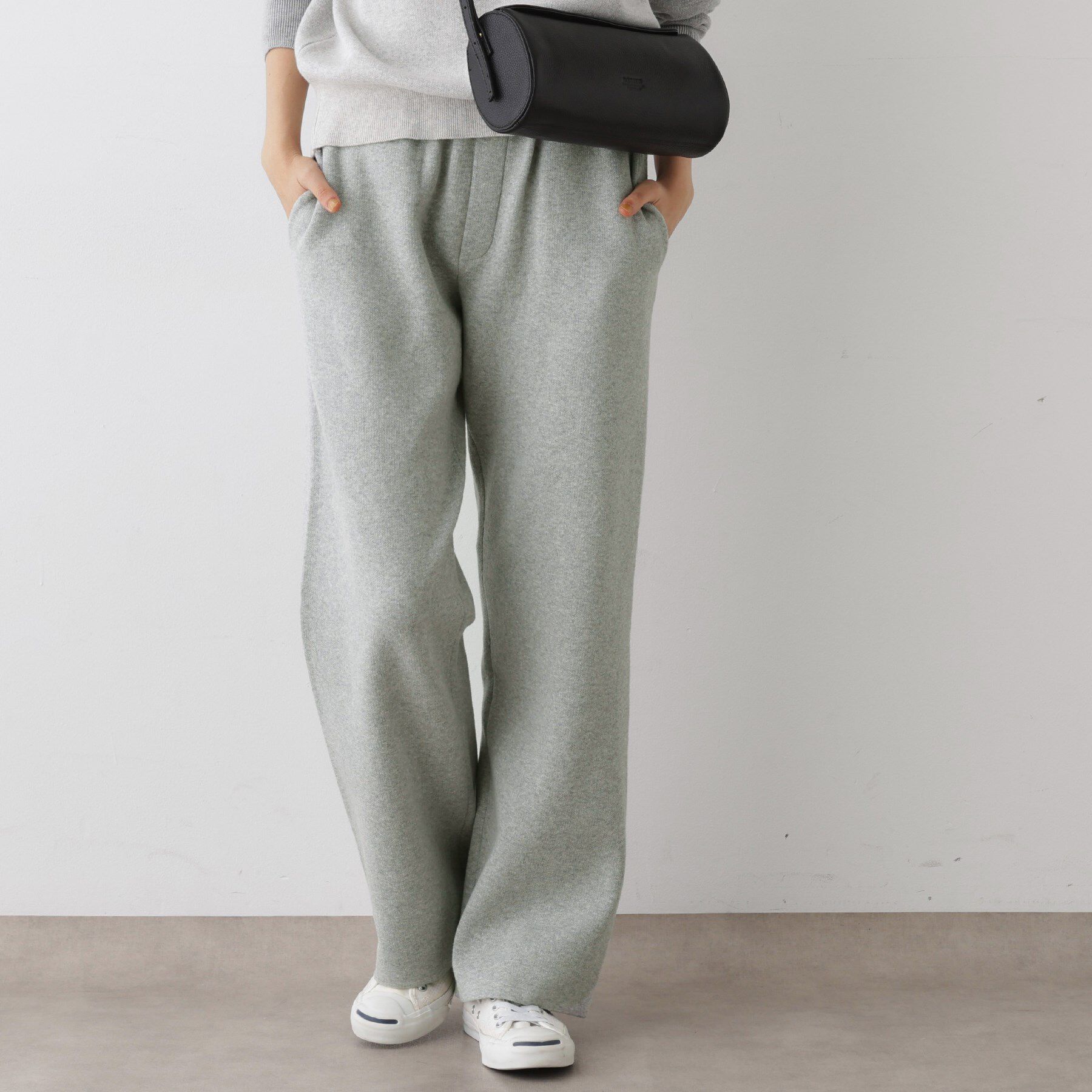 Dessin「【ウエストゴム／洗える】コットンニットリラクシーパンツ」|その他|グレー(012)