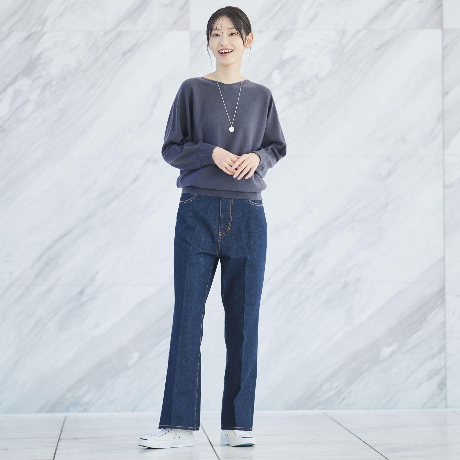 Dessin「【洗える】ウールブレンド後ろボタンニット」|ニット・セーター|