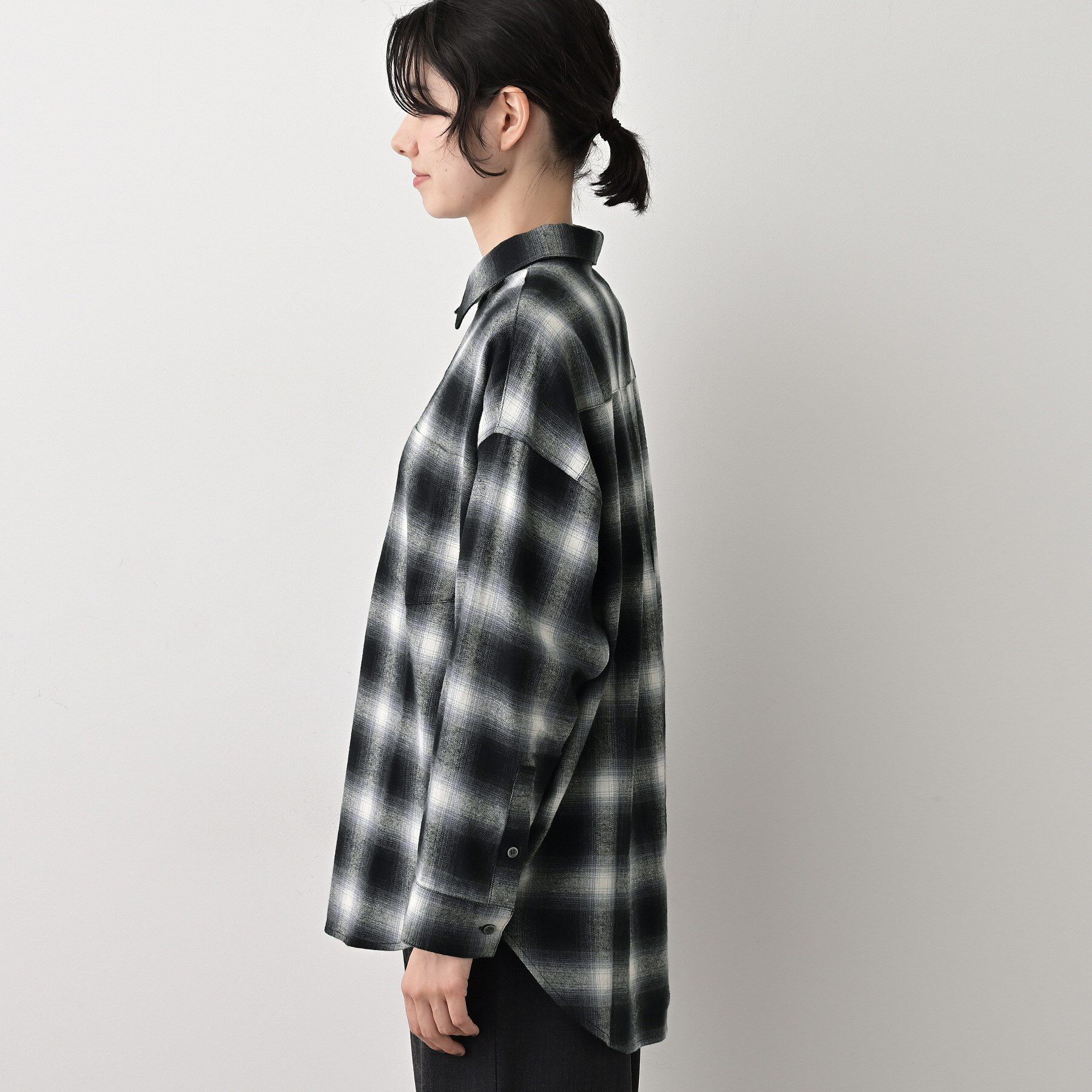 Dessin「【洗える】起毛オンブレーチェック柄シャツ」|シャツ・ブラウス|