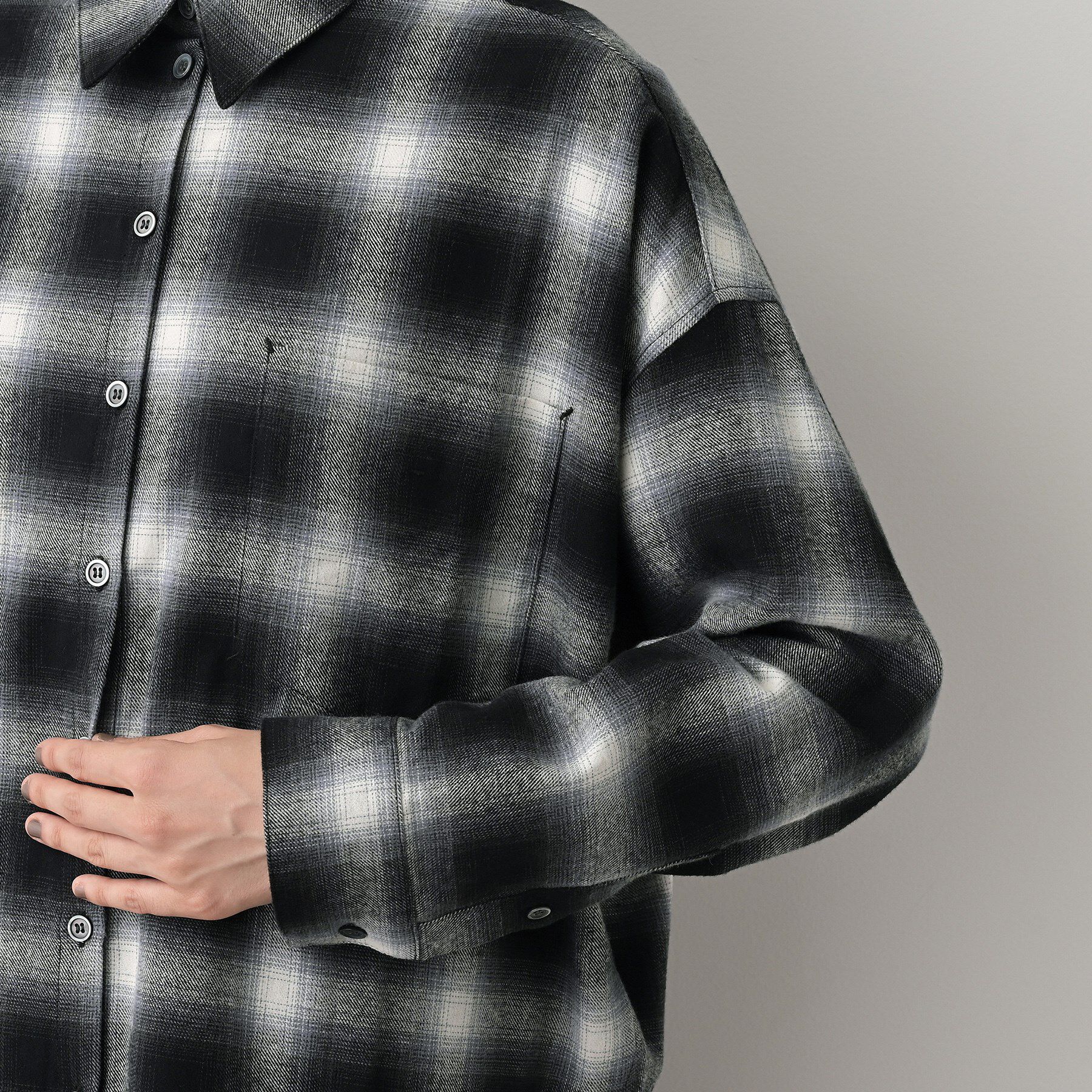 Dessin「【洗える】起毛オンブレーチェック柄シャツ」|シャツ・ブラウス|