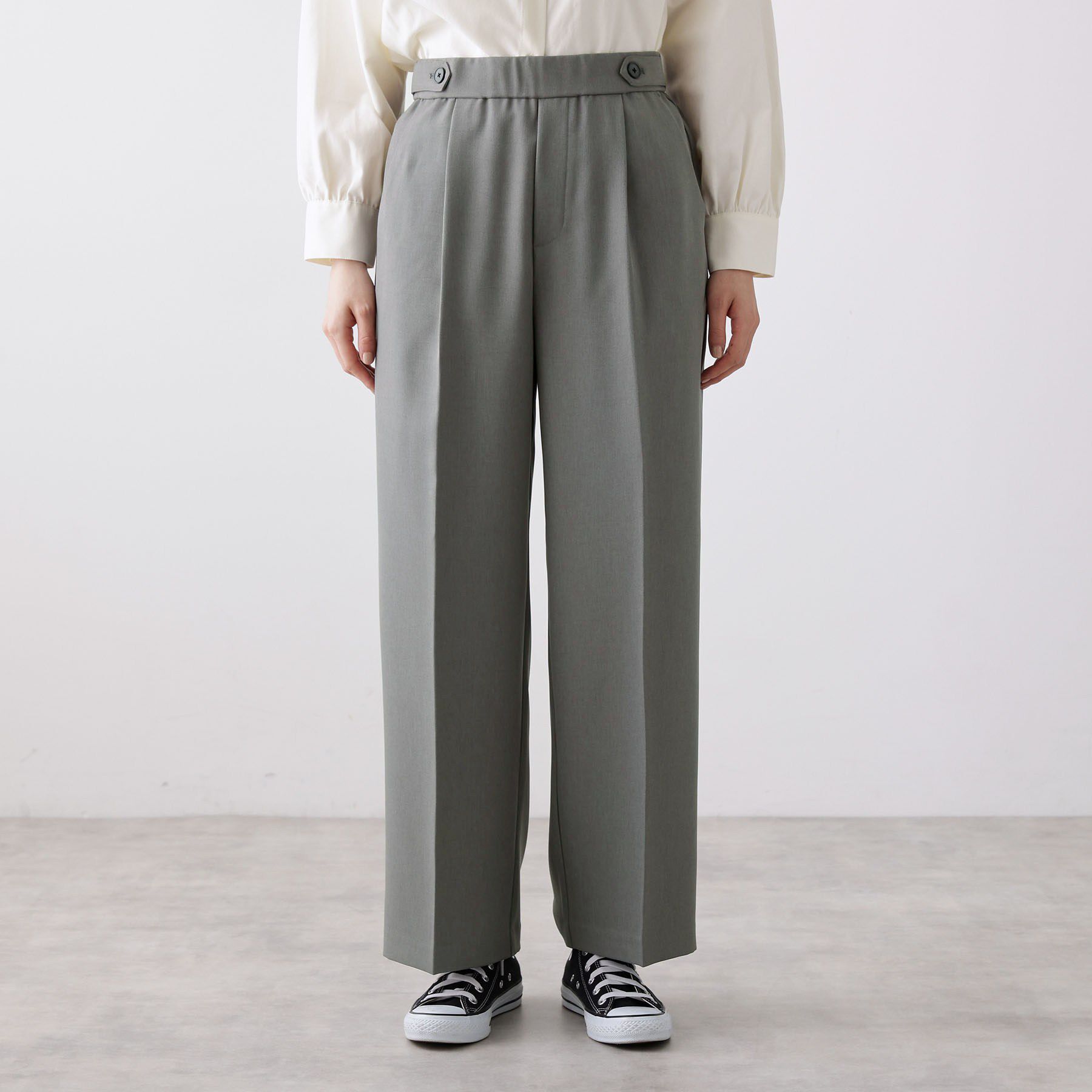 Dessin「【洗える】サイドボタンセミワイドパンツ」|その他|