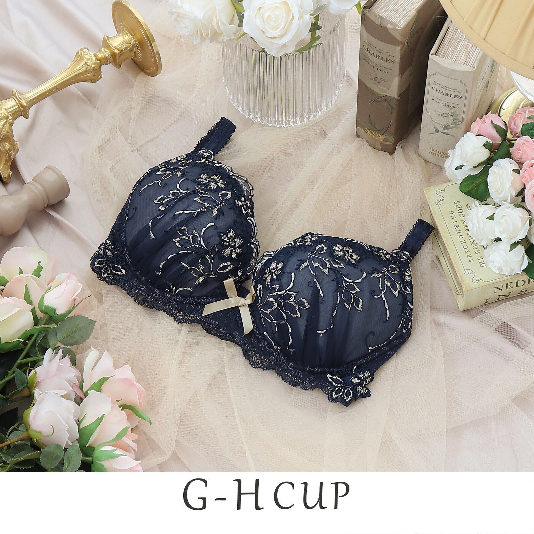 Risa Magli「マリカ ブラジャー」|インナー|ネイビー(093)