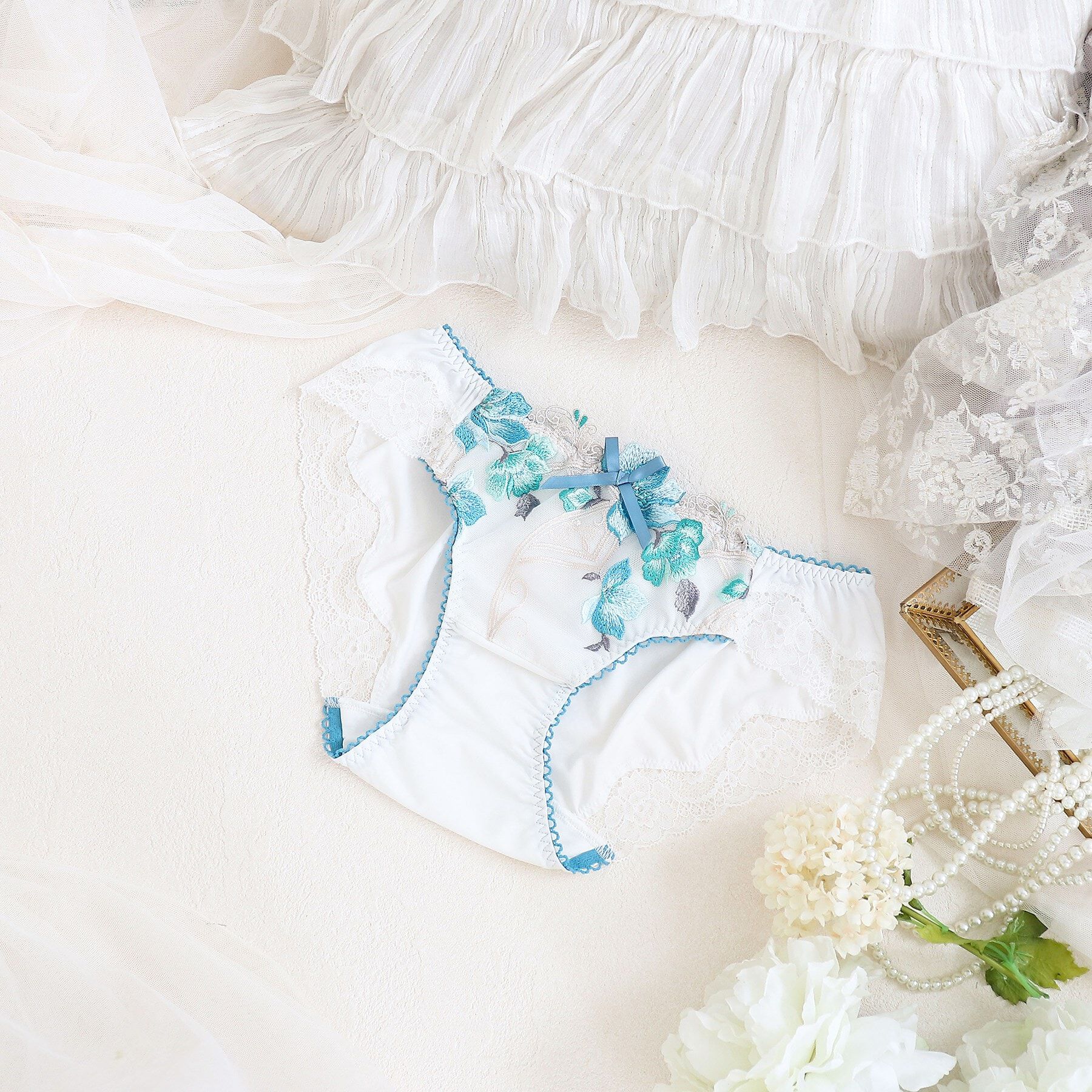 Risa Magli「セレスト サニタリーショーツ」|インナー|ブルー(092)