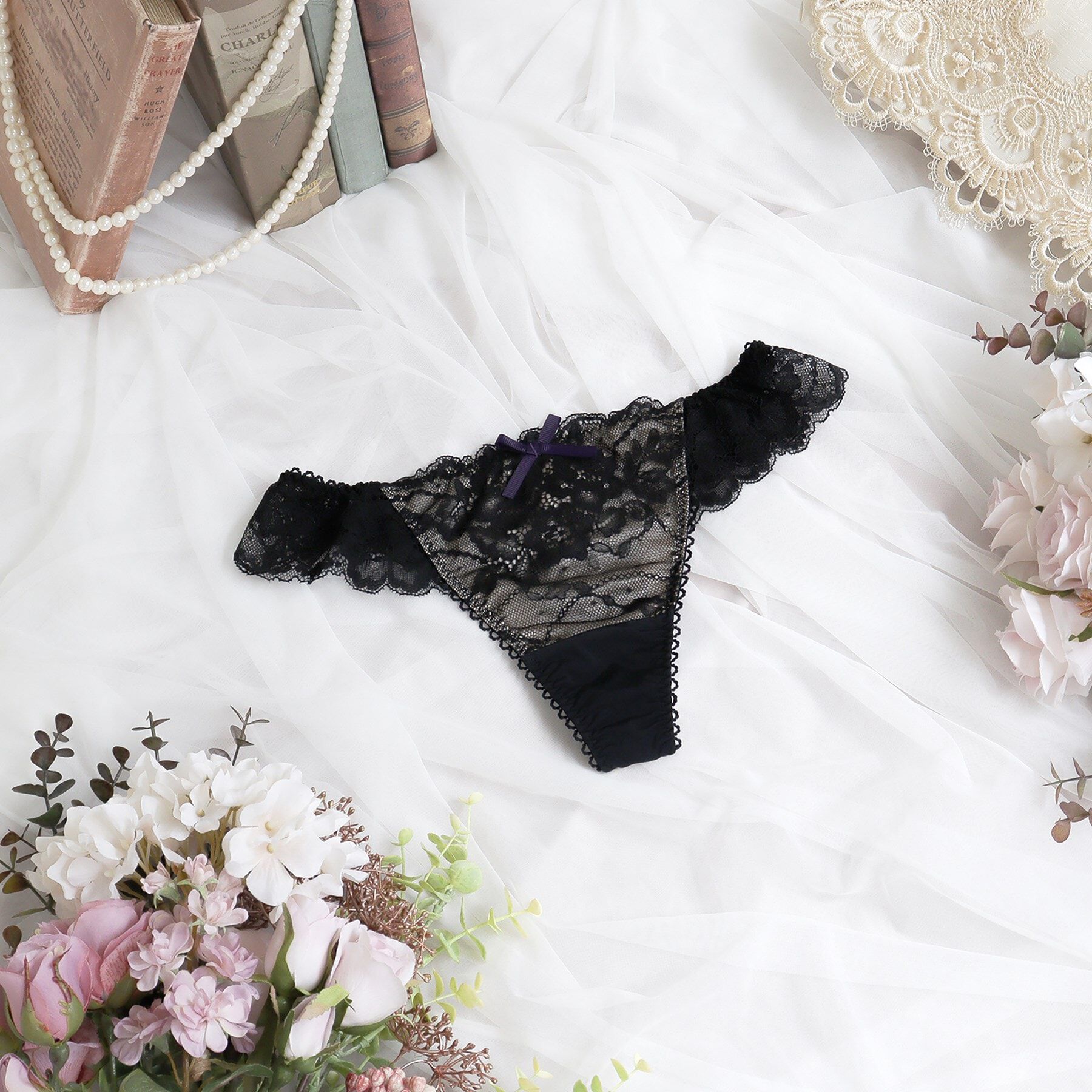 Risa Magli「ノーラ Tバックショーツ」|インナー|ブラック(019)