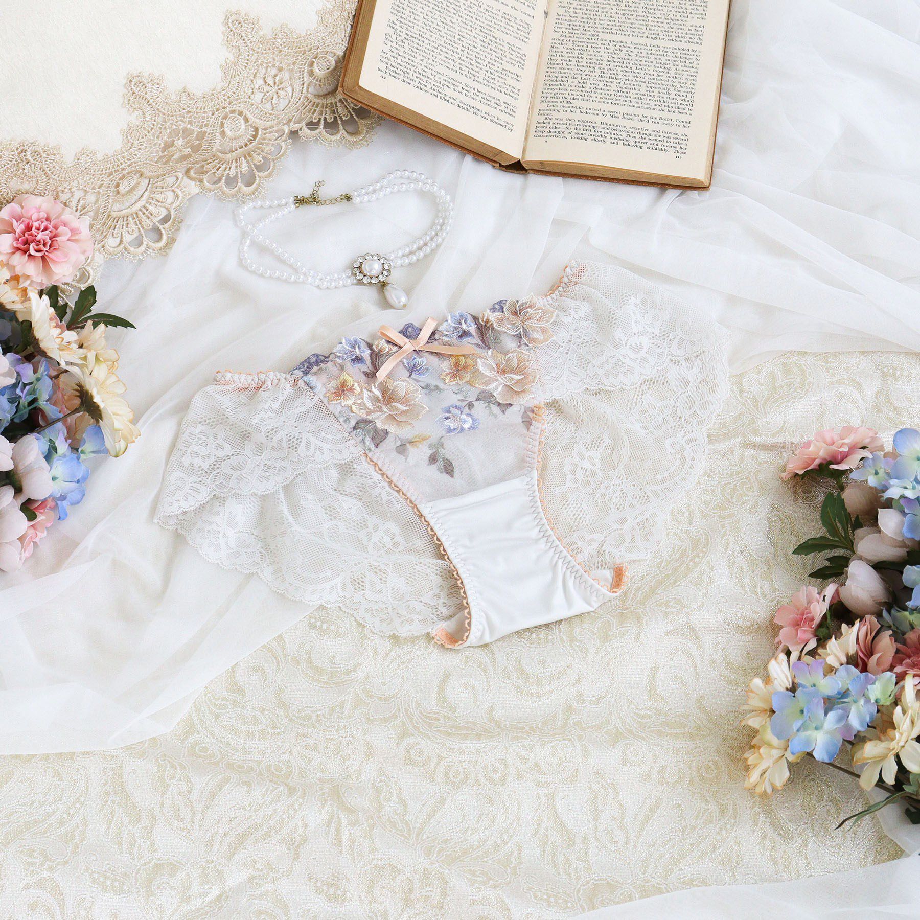 Risa Magli「ジェシー レースショーツ」|インナー|オレンジ(065)