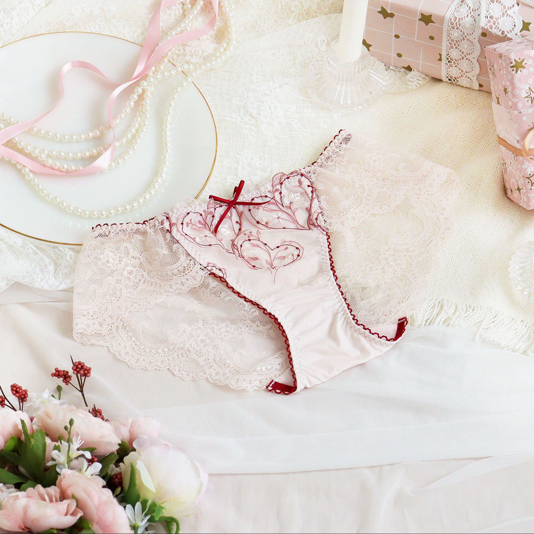 Risa Magli「フローチェ レースショーツ」|インナー|ピンク(071)