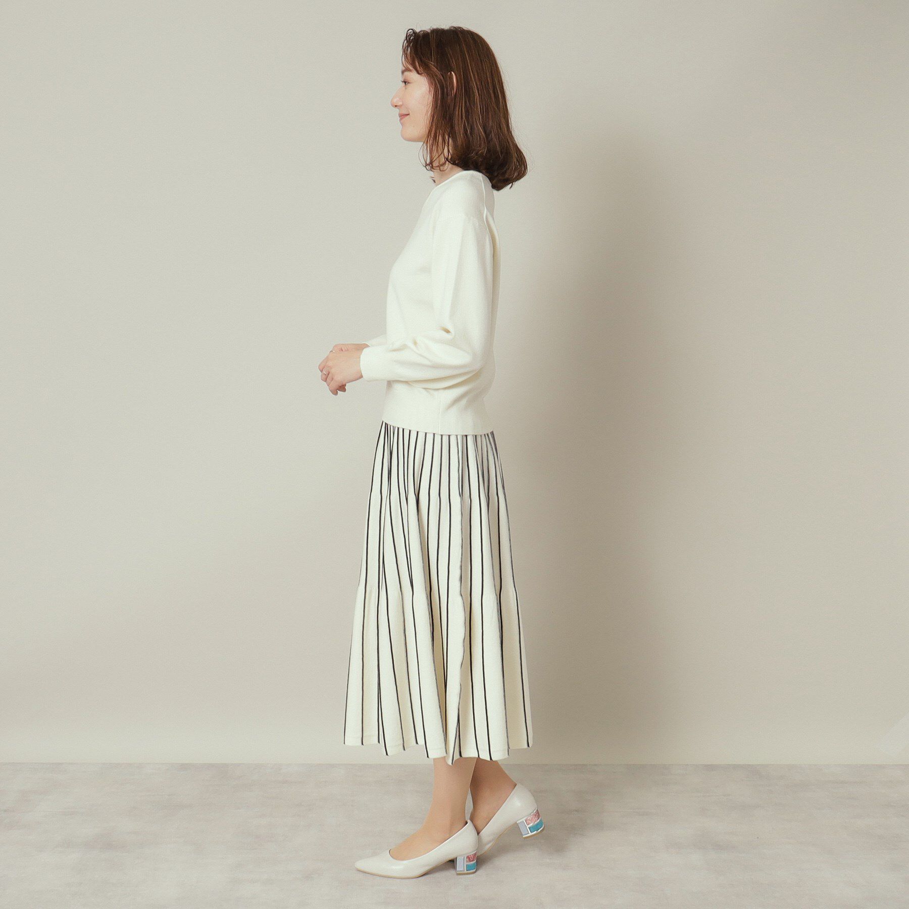 ITS&rsquo;DEMO「【通勤／手洗い可】Vネック&times;フレアスカートセットアップ」|スーツ|