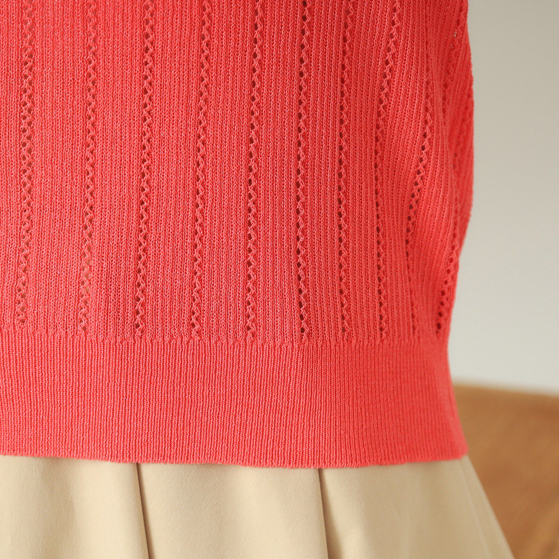 ITS&rsquo;DEMO「【手洗い可】透かし編みクルーカーデ」|カーディガン|