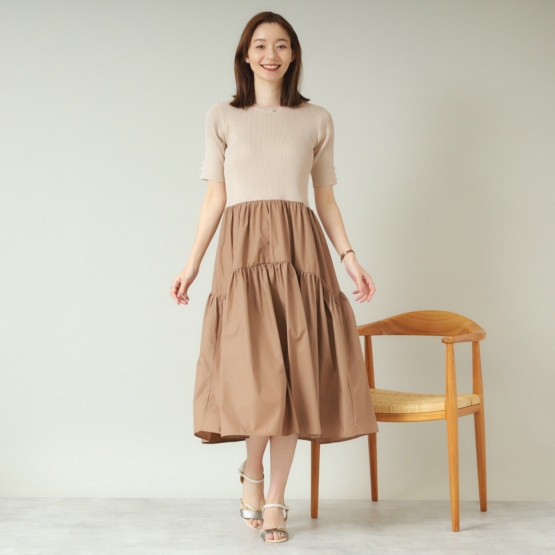 ITS&rsquo;DEMO「【手洗い可】ニットドッキングワンピース」|ワンピース|