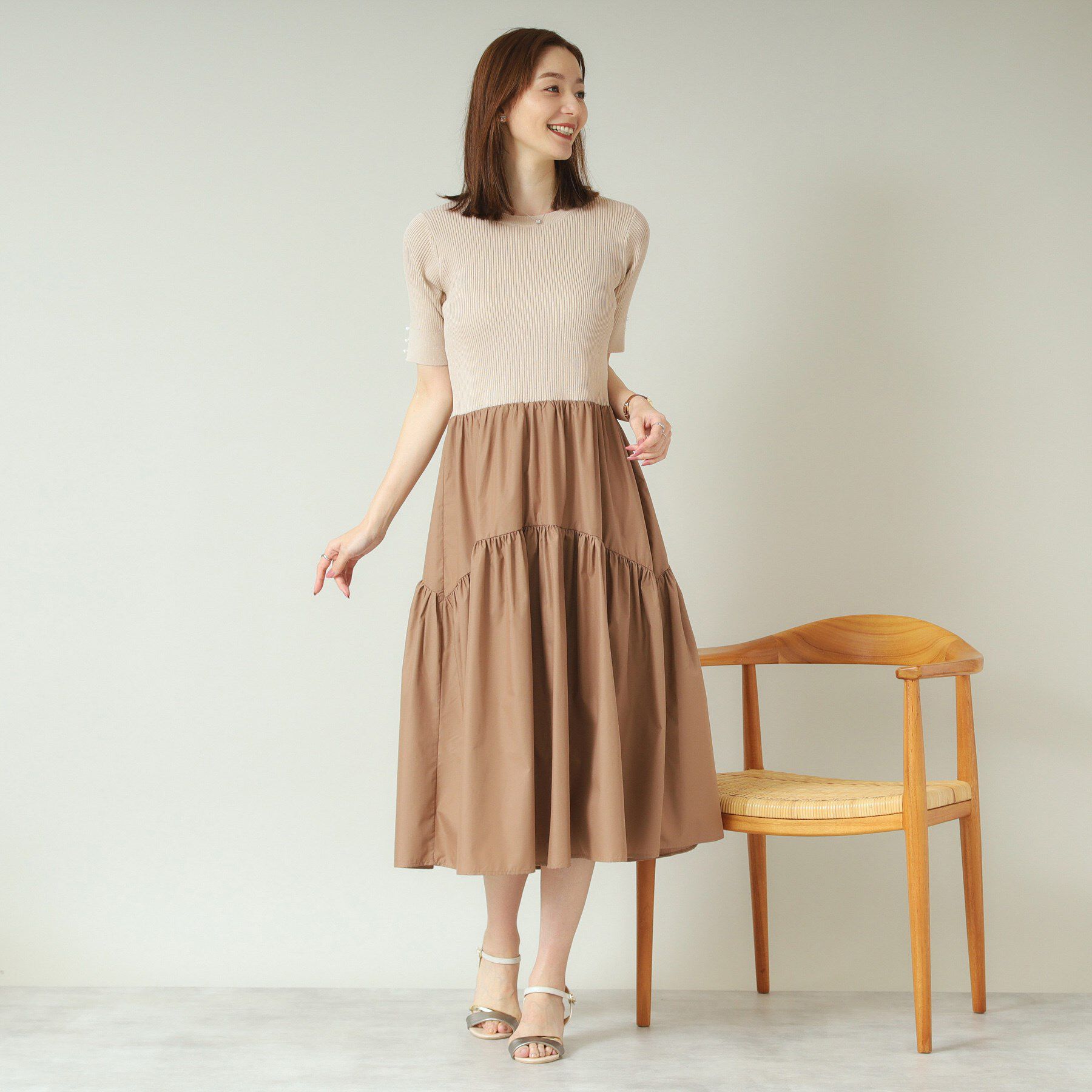 ITS&rsquo;DEMO「【手洗い可】ニットドッキングワンピース」|ワンピース|