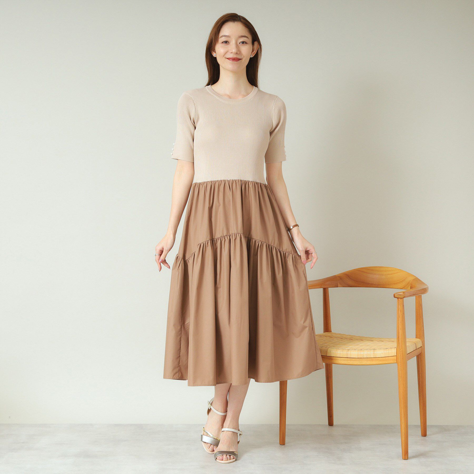 ITS&rsquo;DEMO「【手洗い可】ニットドッキングワンピース」|ワンピース|