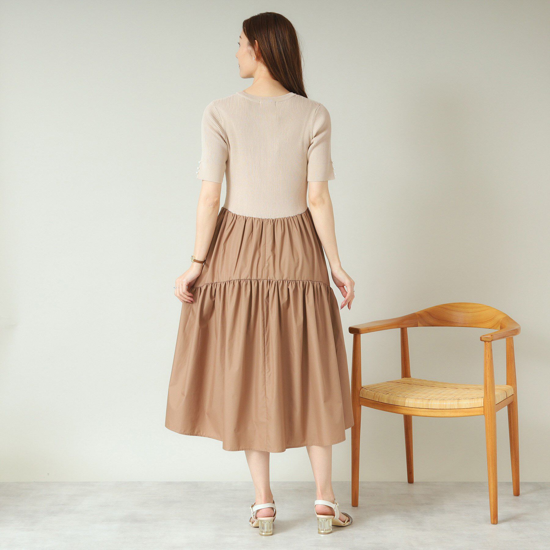 ITS&rsquo;DEMO「【手洗い可】ニットドッキングワンピース」|ワンピース|